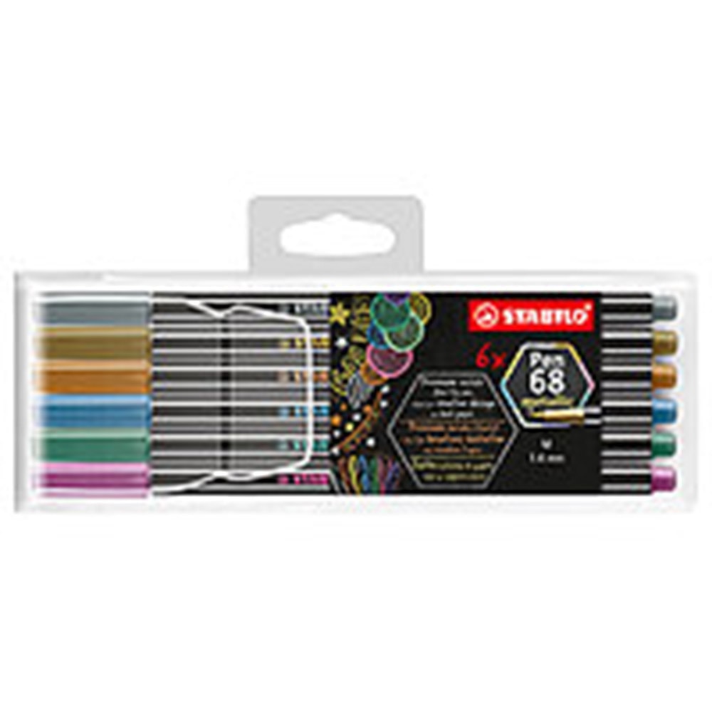 Stabilo, Pen & Pencil Sets, Art & School, Point 68, Metallic Colors, 6 Set, 516742
